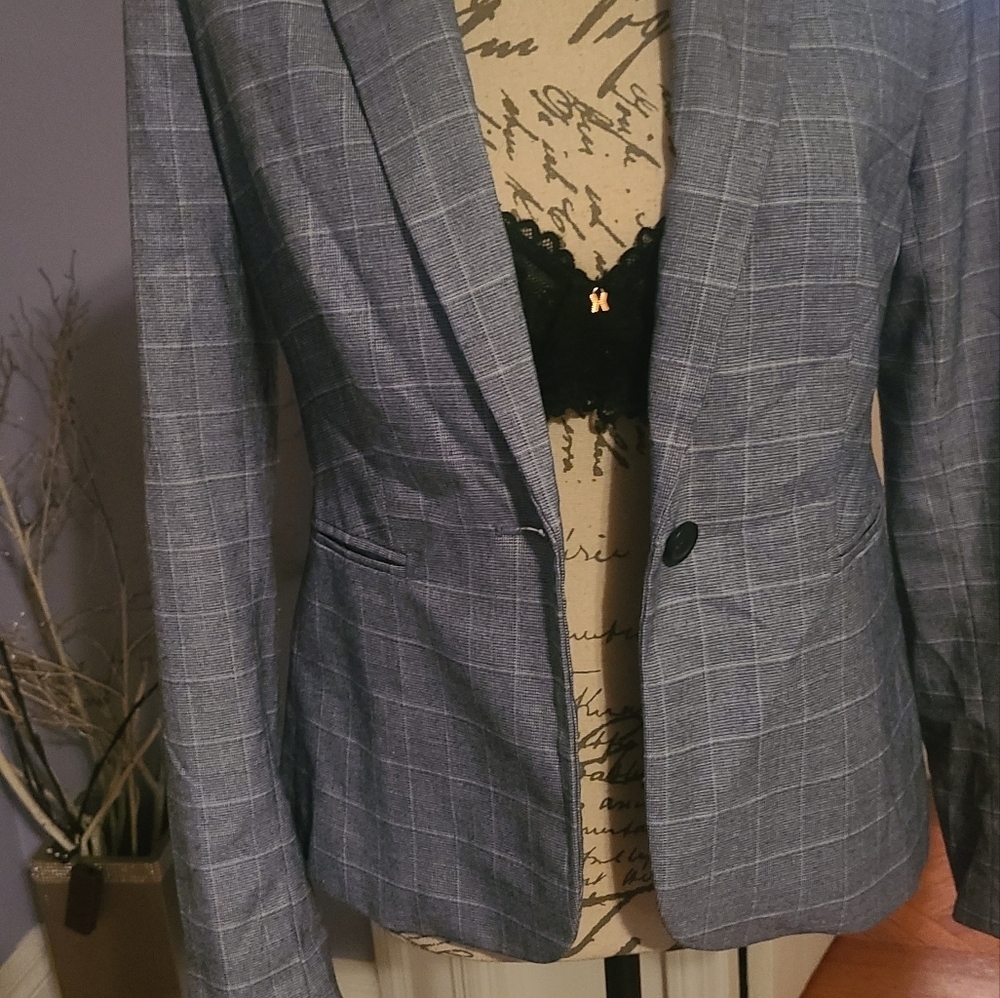 BANANA REPUBLIC NEW BLAZER GREY WHITE SIZE 2 HP 8x🔥🔥 - Picture 8 of 8